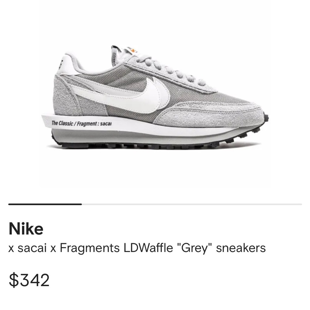 Nike x Sacai x Fragments LDWaffle “Grey” sneakers